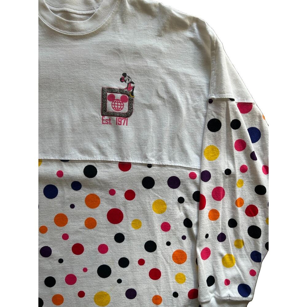 Walt Disney World Minnie Mouse "Rock the Dots" Spirit Jersey Size Med Polka Dots - Picture 3 of 9